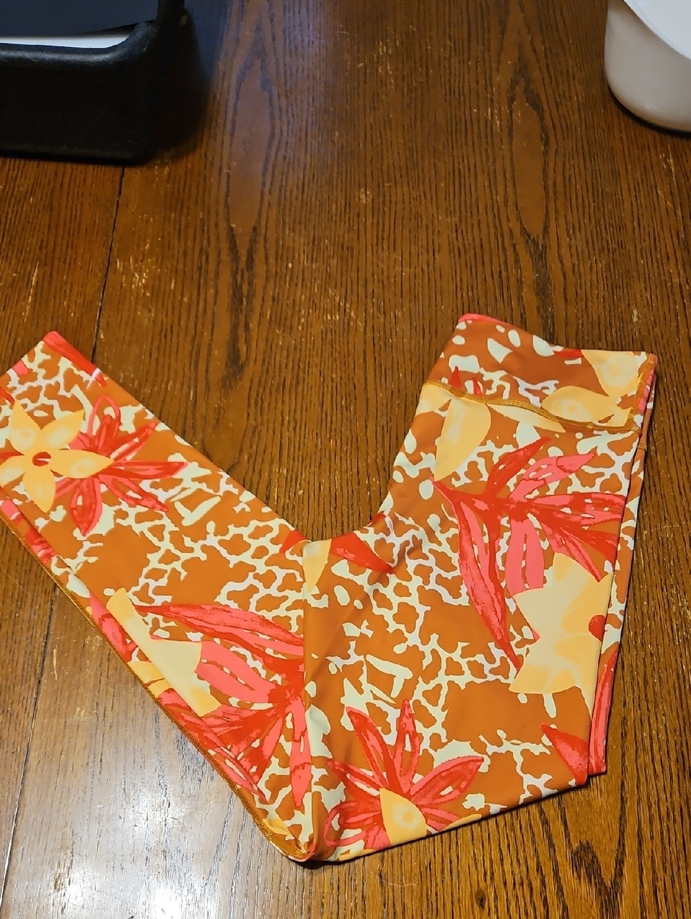 Floral Orange Patterned Leggings